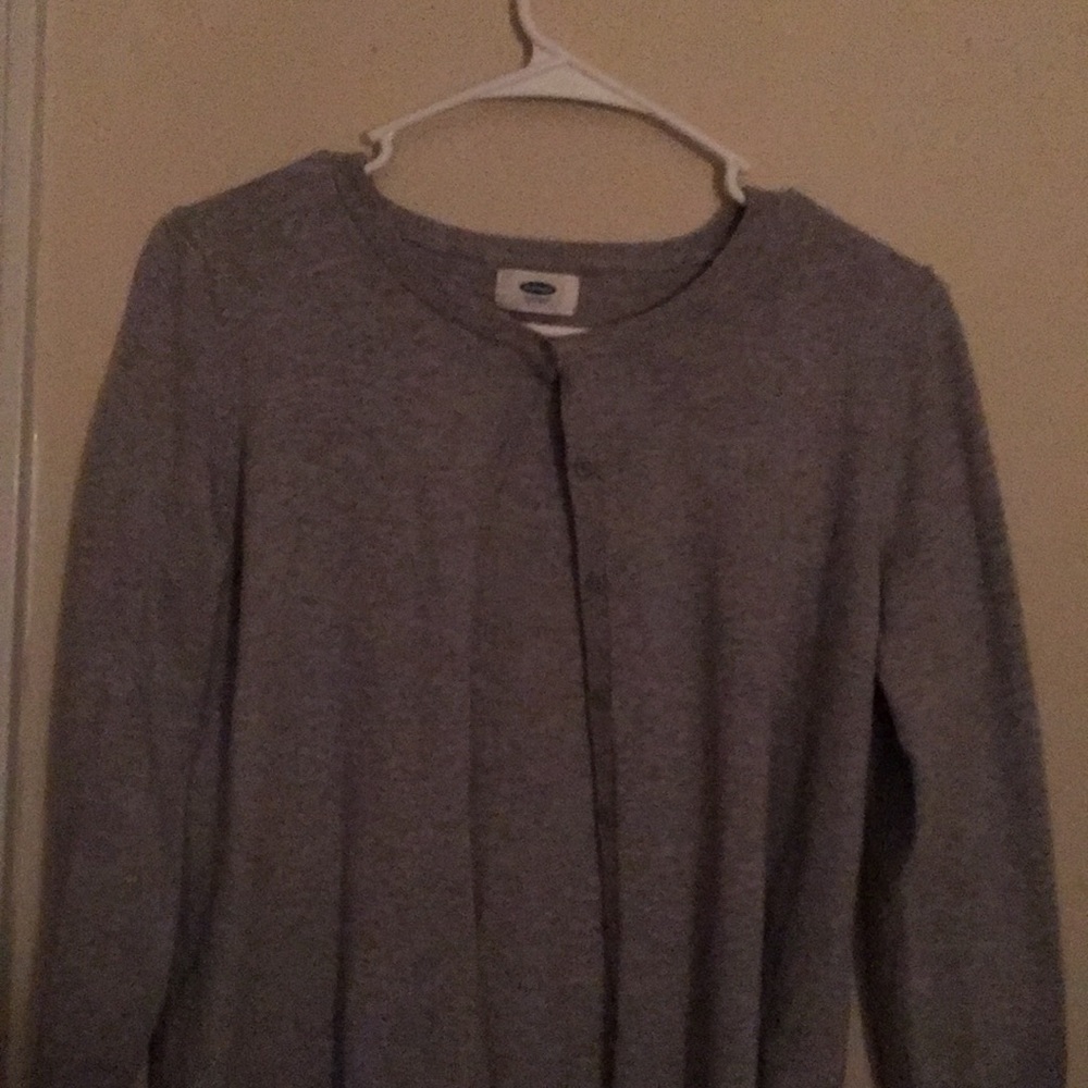 A grey cardigan